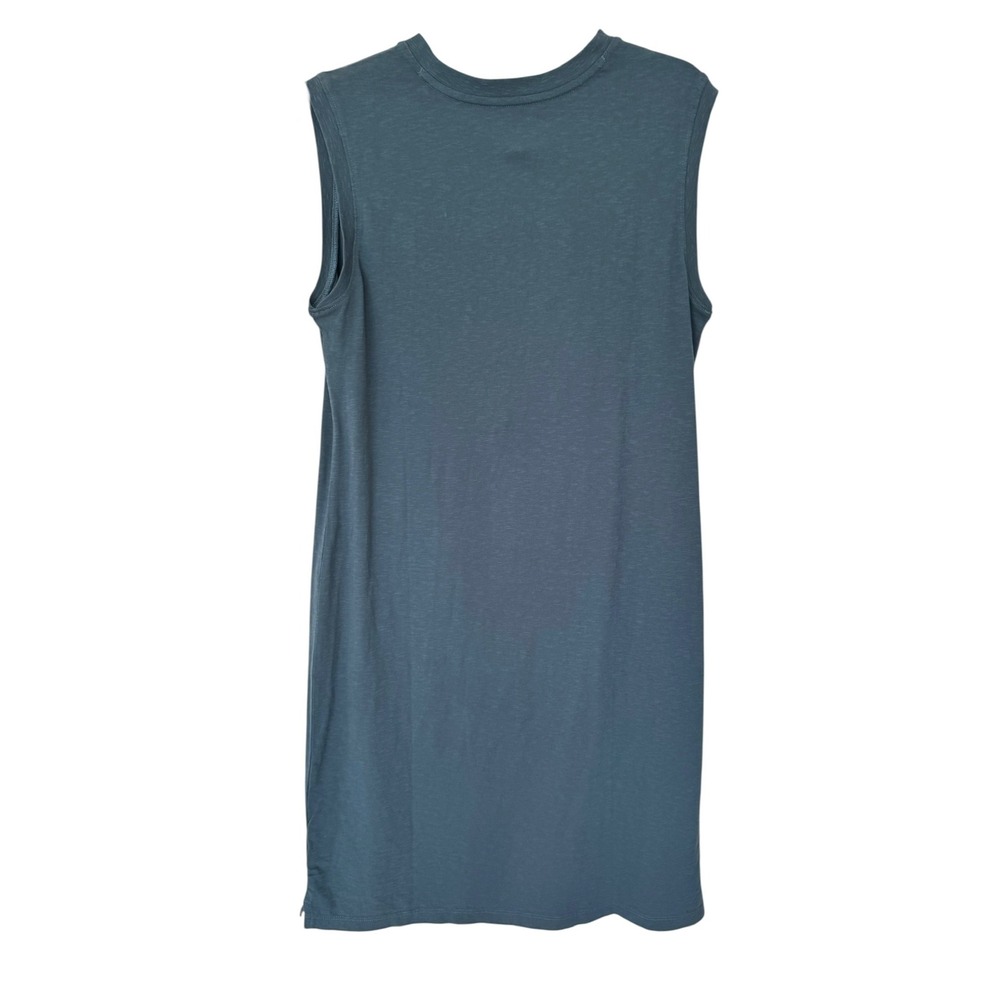 🌴 Pact Organic Cotton Slub Sleeveless Shift Dress Teal Blue Womens Medium